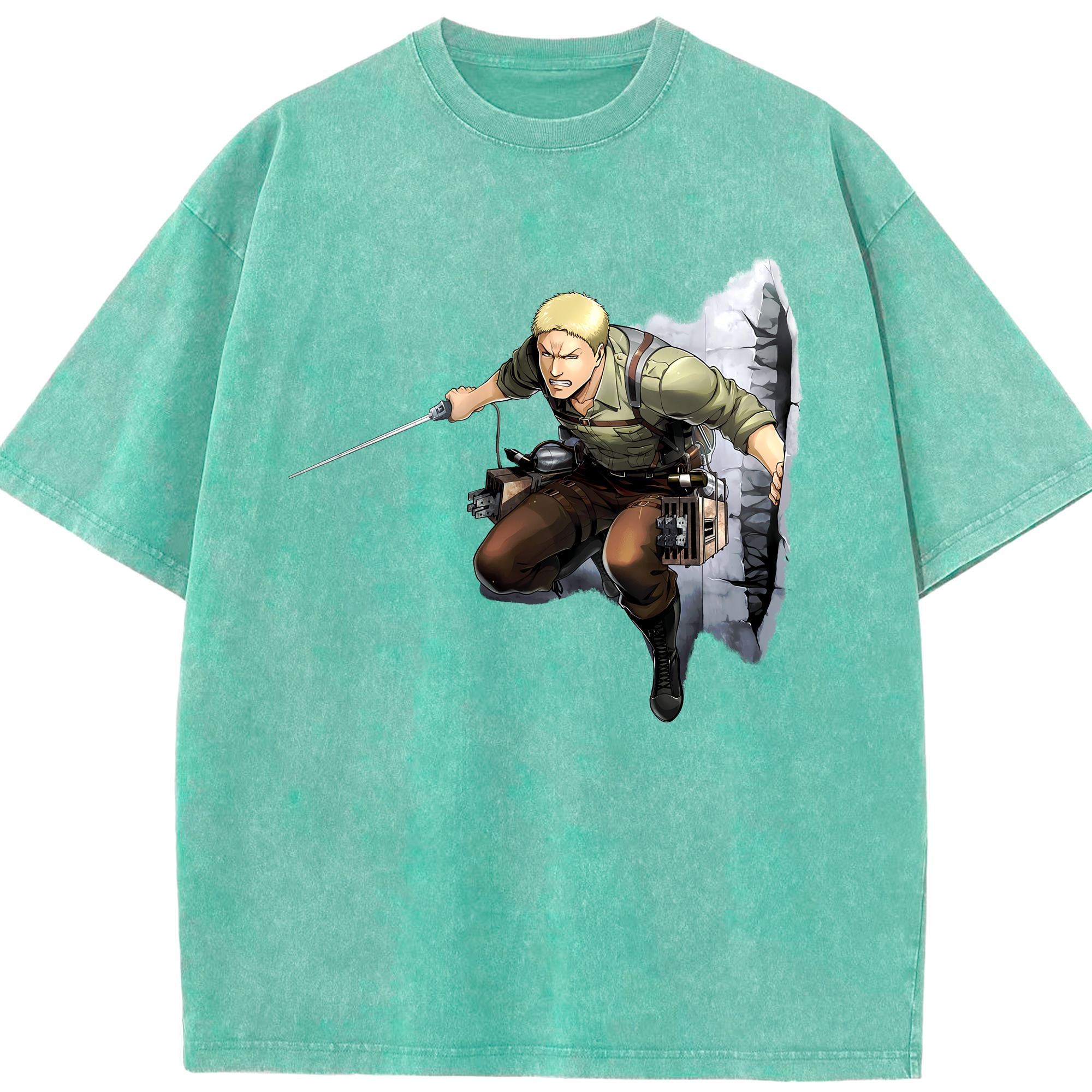 （画像用） 進撃の巨人 ライナー・ブラウン Attack on Titan Reiner Braun 綿100% ヴィンテージ風 半袖Tシャツ（フロントプリント）